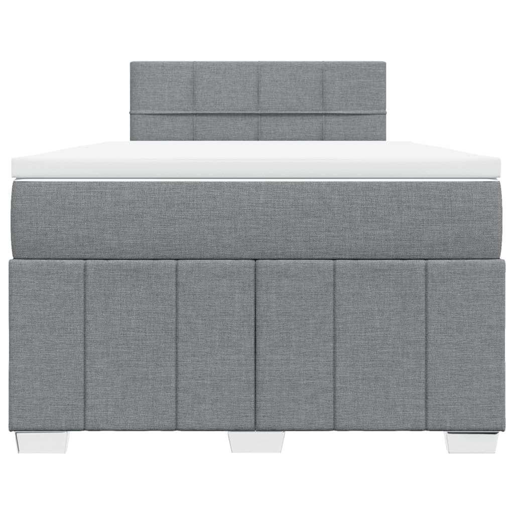 vidaXL Boxspring met matras stof lichtgrijs 120x190 cm grijs, foto 4