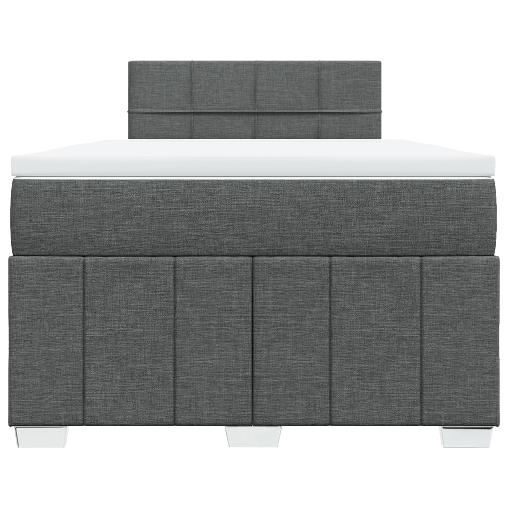 vidaXL Boxspring met matras stof donkergrijs 120x190 cm grijs, foto 4