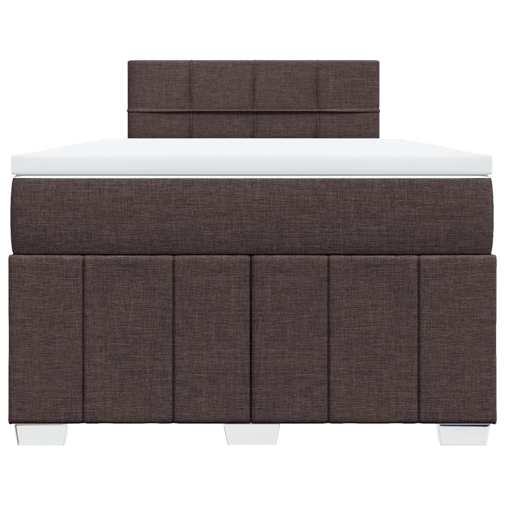 vidaXL Boxspring met matras stof donkerbruin 120x190 cm bruin, foto 4