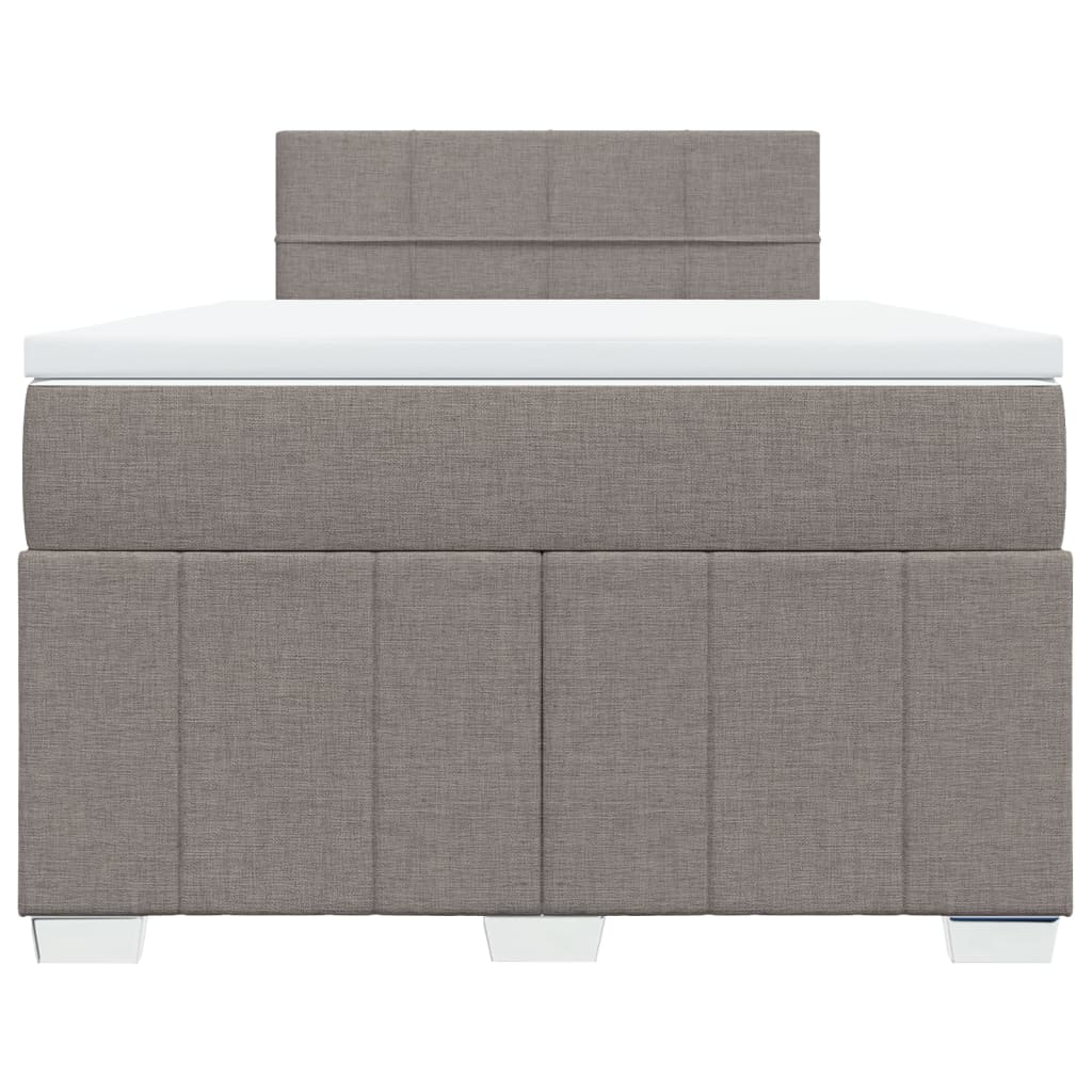 vidaXL Boxspring met matras stof taupe 120x190 cm, foto 4