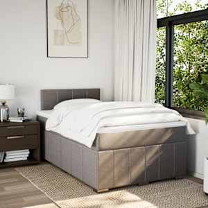Box spring postel s matrací taupe 120x190 cm textil - obrázek 3