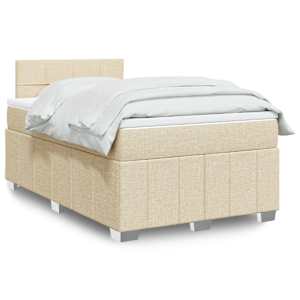 Box spring postel s matrací krémová 120x190 cm textil - obrázek 1