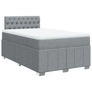 Box spring postel s matrací světle šedá 120x190 cm textil - obrázek 2