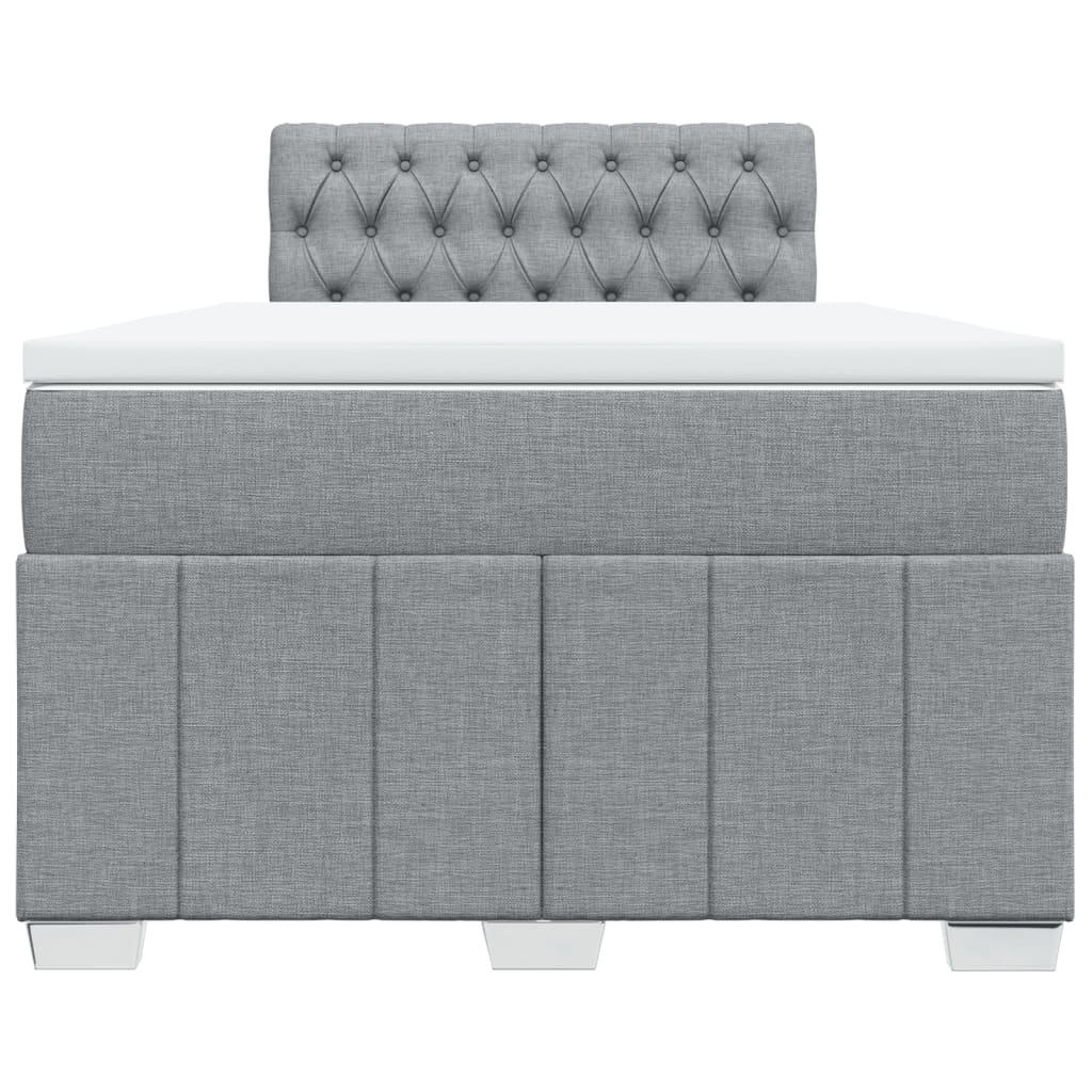 vidaXL Boxspring met matras stof lichtgrijs 120x190 cm grijs, foto 4