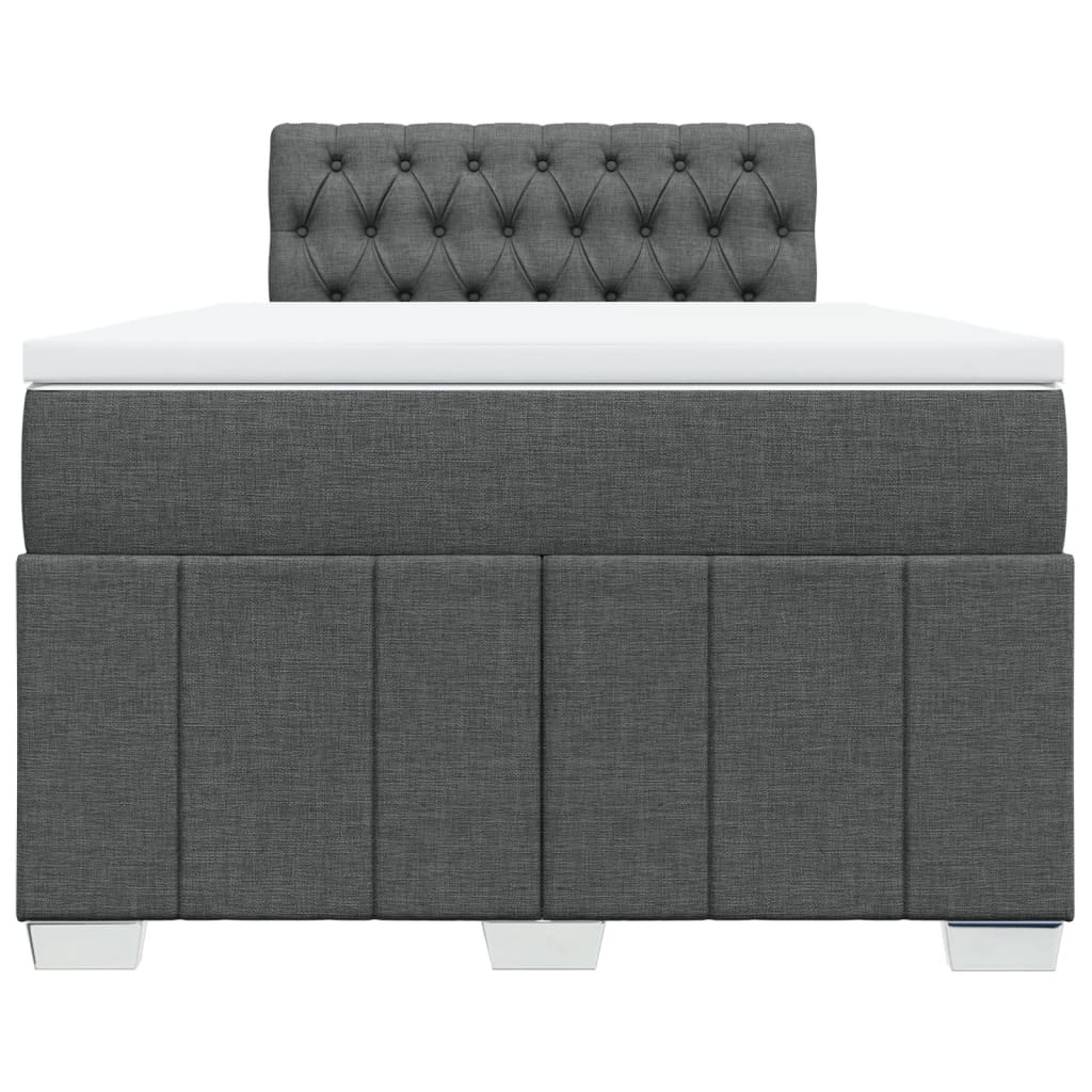 vidaXL Boxspring met matras stof donkergrijs 120x190 cm grijs, foto 4