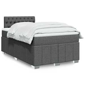 Box spring postelja z vzmetnico temno siva 120x190 cm blago