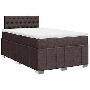 Box spring postel s matrací tmavě hnědá 120x190 cm textil - obrázek 2