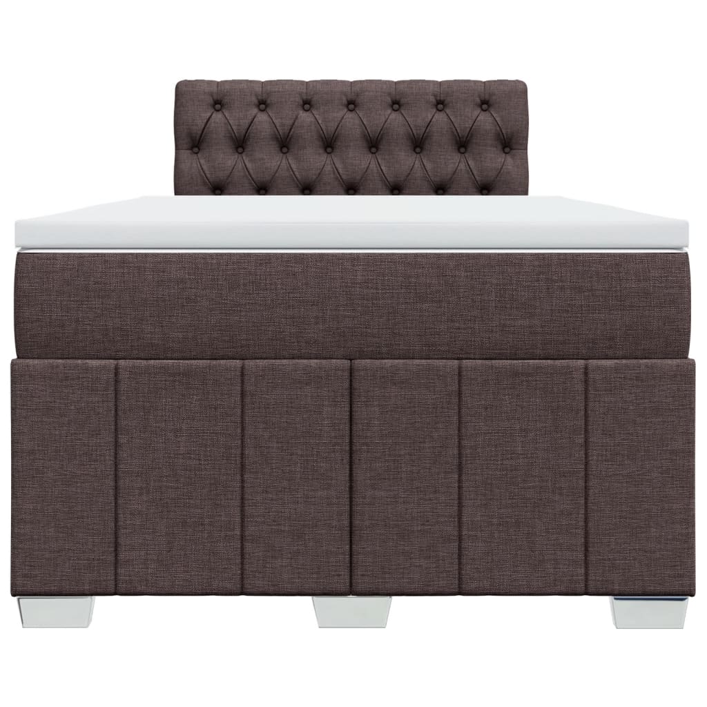 vidaXL Boxspring met matras stof donkerbruin 120x190 cm bruin, foto 4