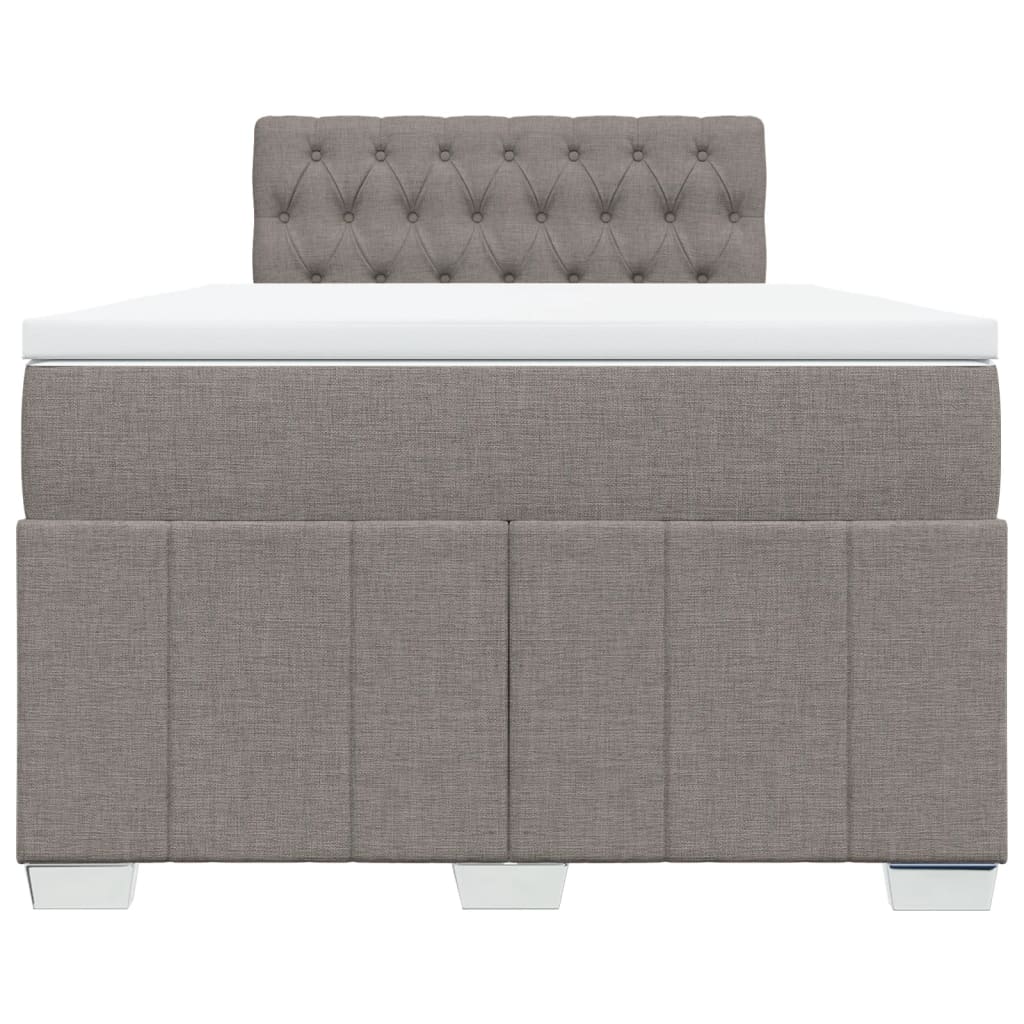 vidaXL Boxspring met matras stof taupe 120x190 cm, foto 4