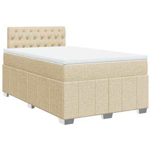 Box spring postel s matrací krémová 120x190 cm textil - obrázek 2