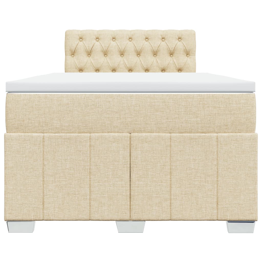 vidaXL Boxspring met matras stof crèmekleurig 120x190 cm, foto 4