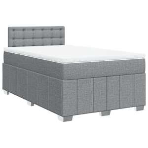 Box spring postel s matrací světle šedá 120x190 cm textil - obrázek 2