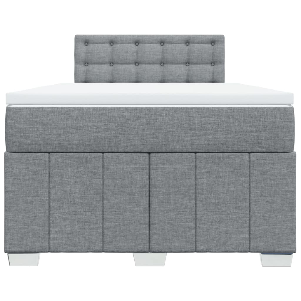 vidaXL Boxspring met matras stof lichtgrijs 120x190 cm grijs, foto 4