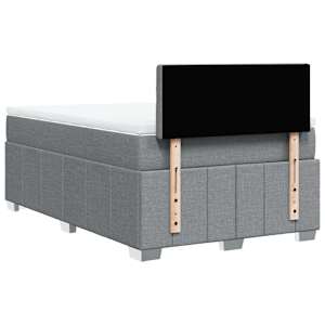 Box spring postel s matrací světle šedá 120x190 cm textil - obrázek 6