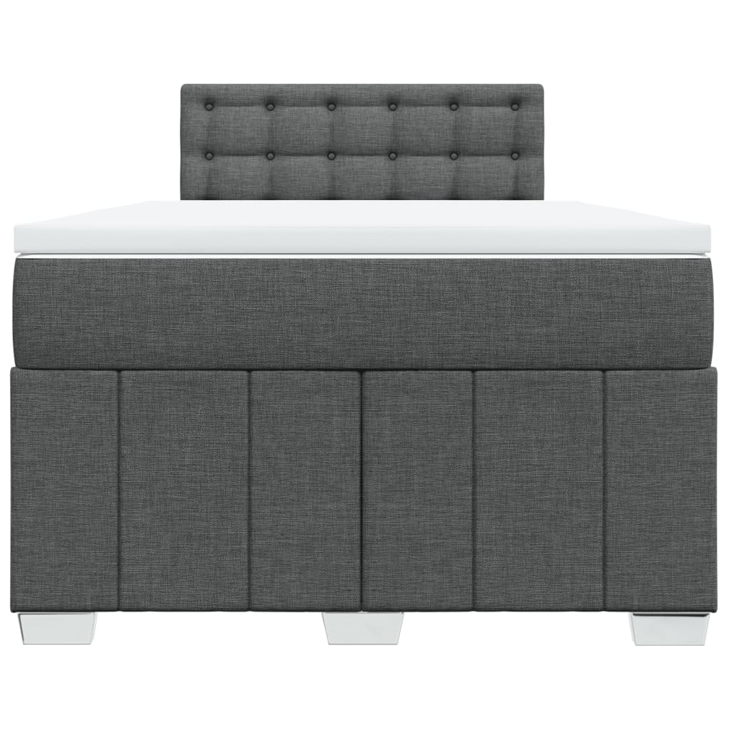 vidaXL Boxspring met matras stof donkergrijs 120x190 cm grijs, foto 4