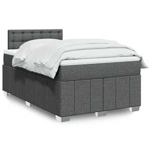 Box spring postel s matrací tmavě šedá 120x190 cm textil