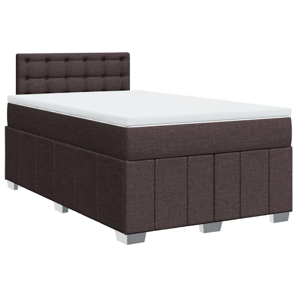 vidaXL Boxspring met matras stof donkerbruin 120x190 cm bruin, foto 3
