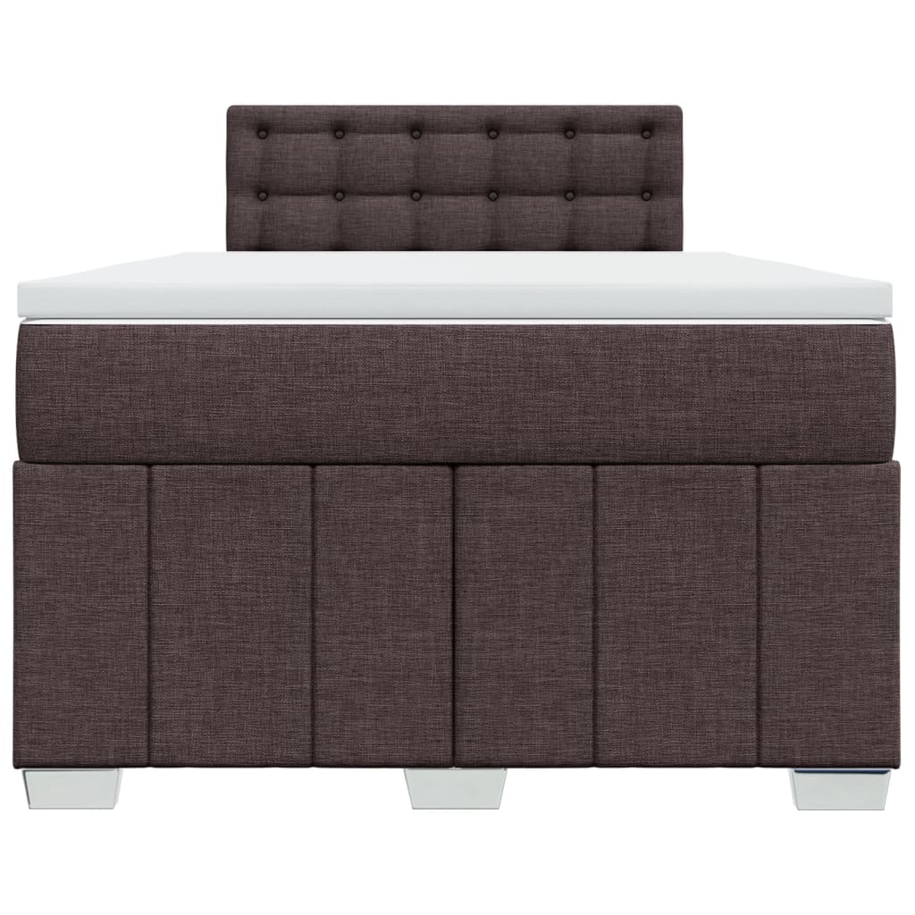 vidaXL Boxspring met matras stof donkerbruin 120x190 cm bruin, foto 4