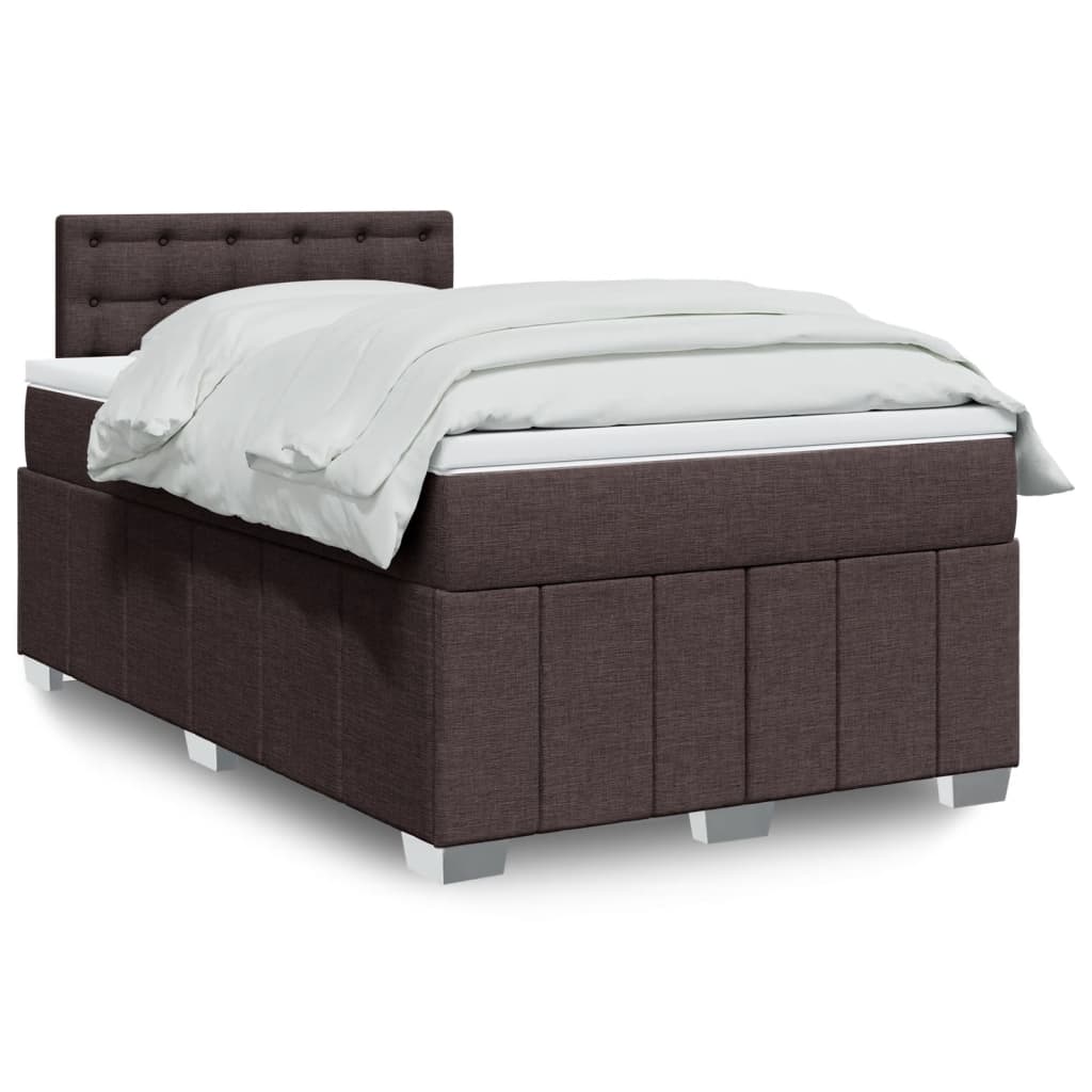 Boxspringbett mit Matratze Dunkelbraun 120×190 cm Stoff