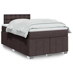 Box spring postel s matrací tmavě hnědá 120x190 cm textil