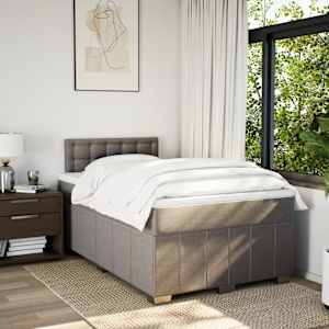 Box spring postel s matrací taupe 120x190 cm textil - obrázek 3