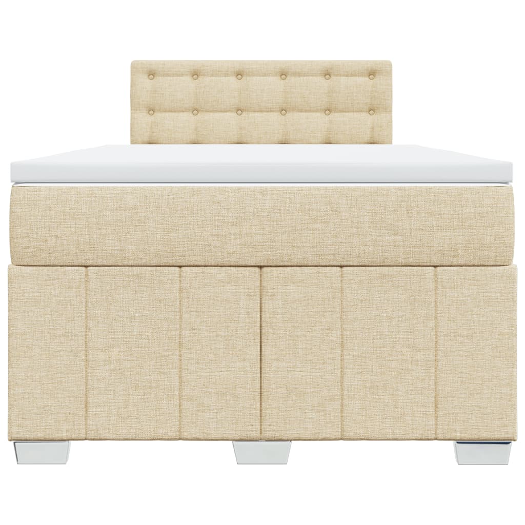 vidaXL Boxspring met matras stof crèmekleurig 120x190 cm, foto 4