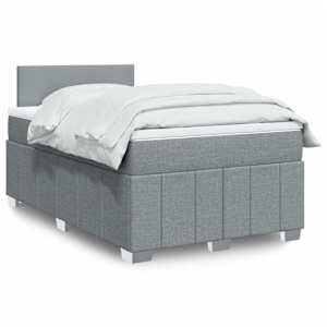 Box spring postel s matrací světle šedá 120 x 200 cm textil - obrázek 1