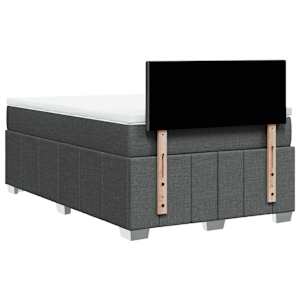 Box spring postel s matrací tmavě šedá 120x200 cm textil - obrázek 6