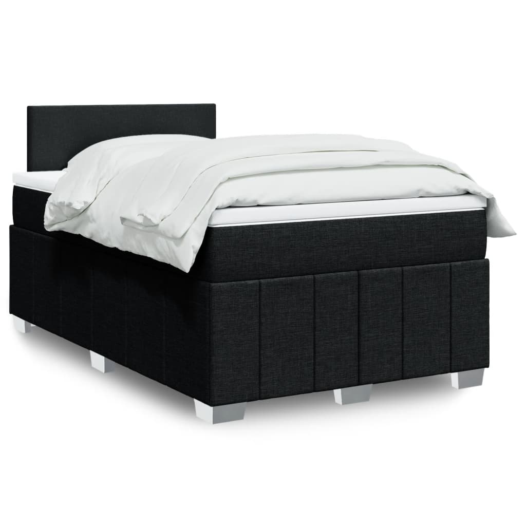 Boxspringbett mit Matratze Schwarz 120×200 cm Stoff