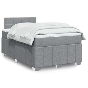 Box spring postel s matrací světle šedá 120 x 200 cm textil - obrázek 1