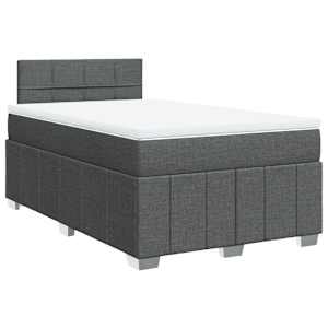 Box spring postel s matrací tmavě šedá 120x200 cm textil - obrázek 2