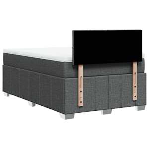 Box spring postel s matrací tmavě šedá 120x200 cm textil - obrázek 6