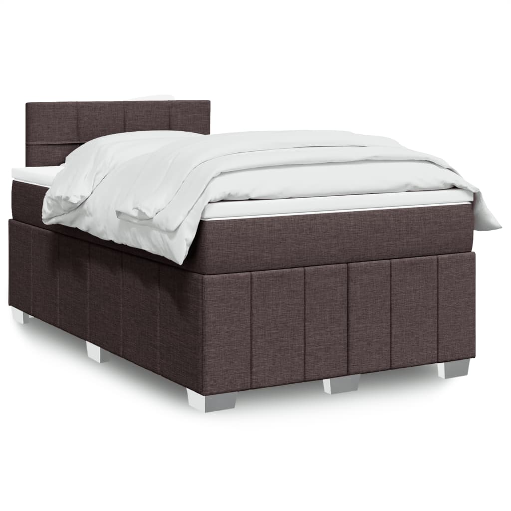 Boxspringbett mit Matratze Dunkelbraun 120×200 cm Stoff