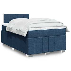 Box spring postel s matrací modrá 120x200 cm textil - obrázek 1