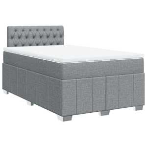 Box spring postel s matrací světle šedá 120 x 200 cm textil - obrázek 2