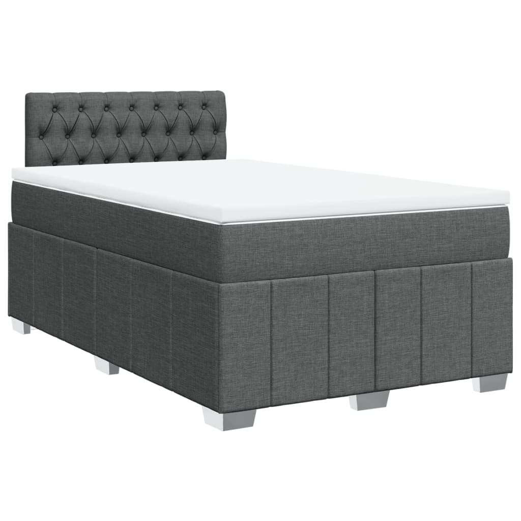 Thumbnail - vidaXL Boxspringbett mit Matratze Dunkelgrau 120x200 cm Stoff