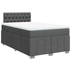 Box spring postel s matrací tmavě šedá 120x200 cm textil - obrázek 2