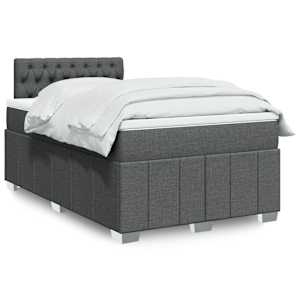 Box spring postelja z vzmetnico temno siva 120x200 cm blago