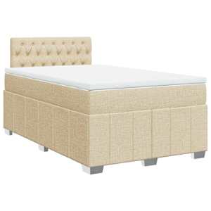 Box spring postel s matrací krémová 120x200 cm textil - obrázek 2
