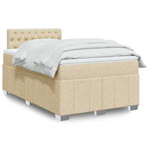 Box spring postel s matrací krémová 120x200 cm textil - obrázek 1