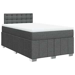 Box spring postel s matrací tmavě šedá 120x200 cm textil - obrázek 2