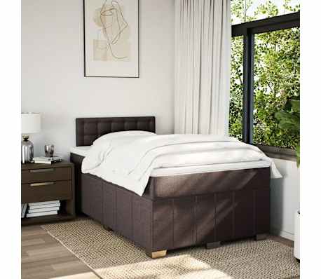 vidaXL Sommier &agrave; lattes de lit avec matelas Marron fonc&eacute; 120x200 cm