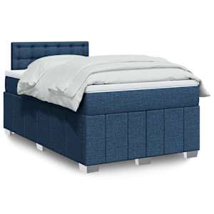Box spring postel s matrací modrá 120x200 cm textil - obrázek 1