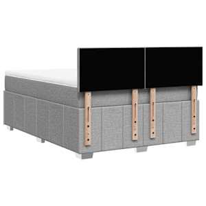 Box spring postel s matrací světle šedá 140 x 190 cm textil - obrázek 6