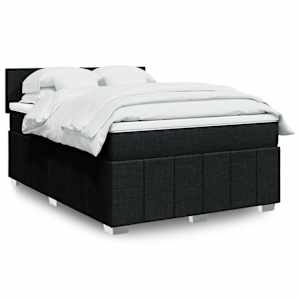 Box spring postel s matrací černá 140 x 190 cm textil - obrázek 1