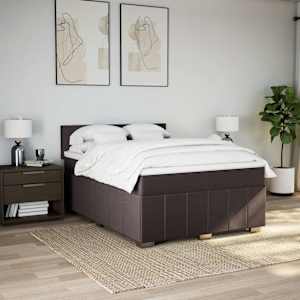 Box spring postel s matrací tmavě hnědá 140x190 cm textil - obrázek 3