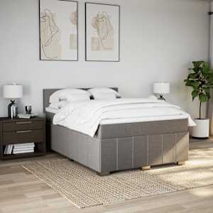 Box spring postel s matrací taupe 140x190 cm textil - obrázek 3