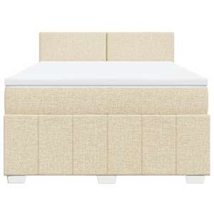 Box spring postel s matrací krémová 140x190 cm textil - obrázek 4