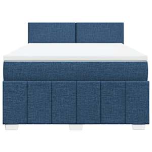 Box spring postel s matrací modrá 140x190 cm textil - obrázek 4