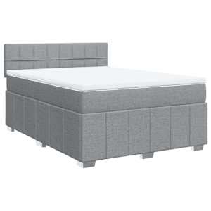 Box spring postel s matrací světle šedá 140 x 190 cm textil - obrázek 2